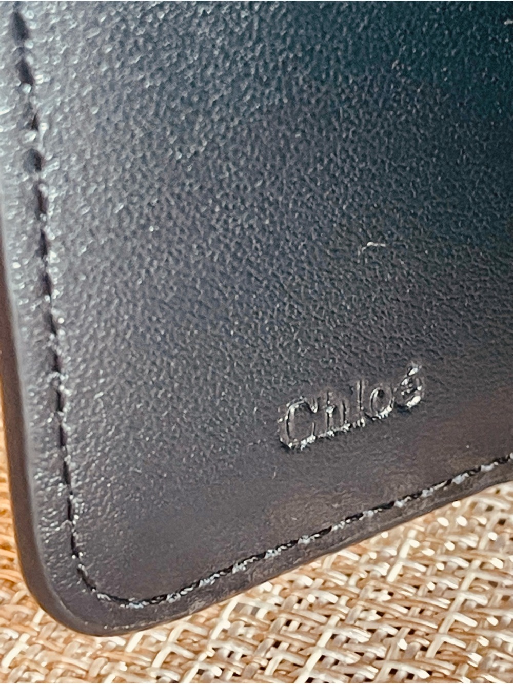 LIKE NEW CHLOE C COMPACT TRIFOLD CALFSKIN LEATHER WALLET BLACK w GOLD HDW - Picture 11 of 17